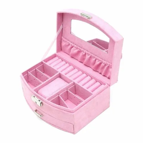 [HOT] Hộp đựng đồ trang sức nhung lớn Hồng  TI754