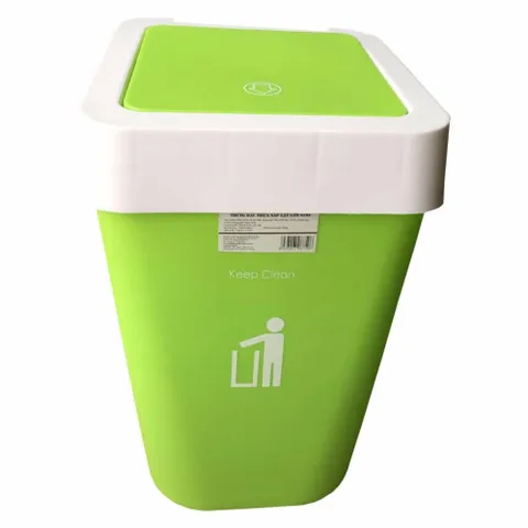 [HOT] Thùng rác nhựa gia đình cao cấp nắp bập bênh cao Xanh dương TI674