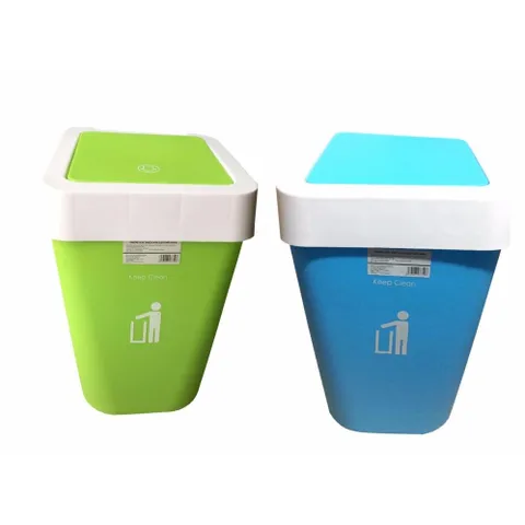 [HOT] Bộ 2 Thùng rác nhựa gia đình cao cấp nắp bập bênh cao TI678
