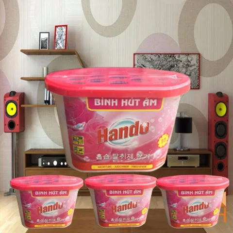 [HOT] Bộ 3 bình hút ẩm Hando Hồng 450ml TI509