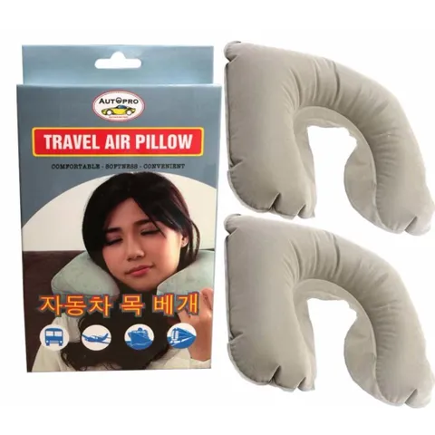 [HOT] Gối đỡ cổ bơm hơi du lịch cao cấp xám TI637
