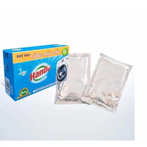 [HOT] [Nhập HC1712 giảm 10%]Bộ 2 Hộp 4 gói x 100g tẩy lồng máy giặt Hando siêu sạch thế hệ mới