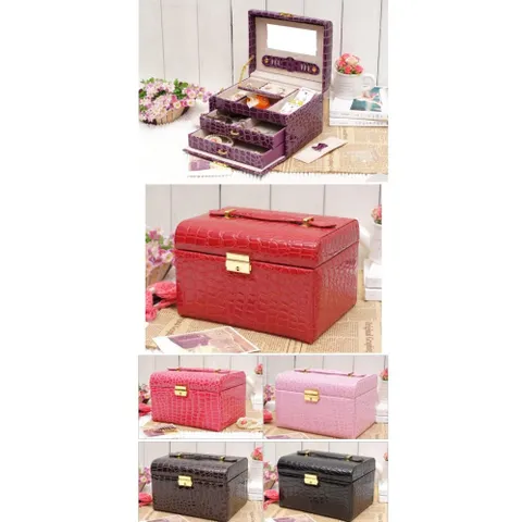 [HOT] Hộp đựng đồ trang sức da cá sấu chữ nhật Tím 811397