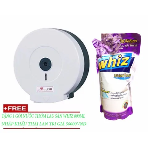 [HOT] Hộp đựng giấy vệ sinh gắn tường cỡ lớn 26x26cm (trắng) Tặng 1 gói nước thơm lau sàn nhà Whiz 800ML Tím TI841 811434