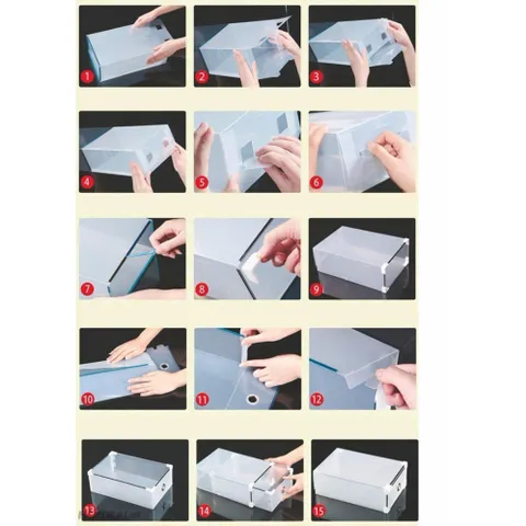[HOT] Bộ 5 Hộp Đựng Giày Trong Suốt Có Ngăn Kéo Viền Kim Loại TI738 ( Mầu cam)