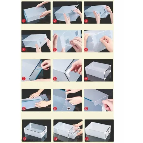 [HOT] Bộ 5 Hộp Đựng Giày Trong Suốt Có Ngăn Kéo Viền Kim Loại  TI863 ( Mầu Vàng) 811513