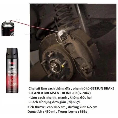 [HOT] Chai xịt làm sạch cụm thắng (phanh) cho ô tô GETSUN BRAKE CLEANER TI846