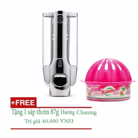 [HOT] Hộp sữa tắm ,dầu gội  treo tường nhấn 1 bình + Tặng kèm 1 sáp thơm cao cấp 87g Hương Chaming TI834