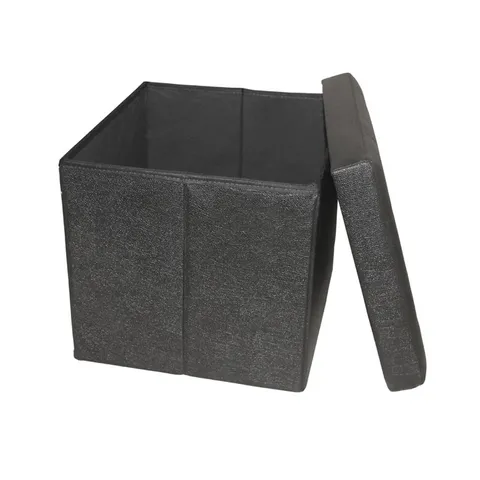 [HOT] Ghế hộp da vuông cao cấp đen / nâu (38x38x38cm) tienich168