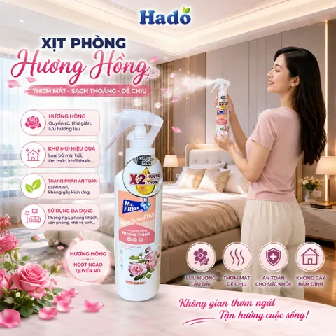 🌸 NƯỚC HOA XỊT PHÒNG MR.FRESH 200ML HƯƠNG HỒNG– THƠM MÁT, TIỆN DỤNG, DỄ SỬ DỤNG