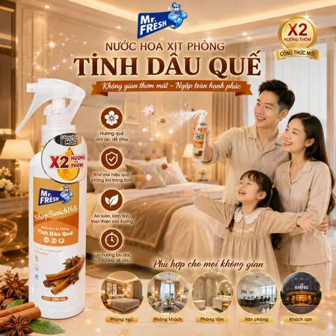 🌸BỘ 3 CHAI NƯỚC HOA XỊT PHÒNG MR.FRESH 200ML – THƠM MÁT, TIỆN DỤNG, DỄ SỬ DỤNG