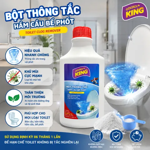 ✨ Bột Thông Tắc Hầm Cầu – Bể Phốt Golden King