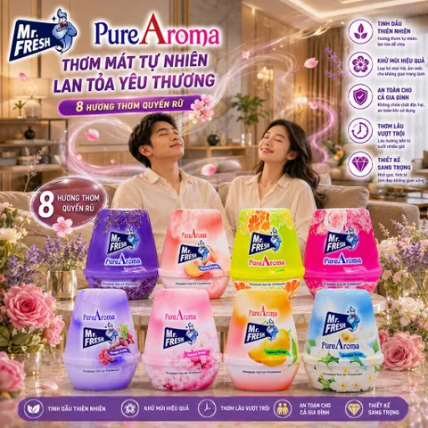 🌸  SÁP THƠM MR. FRESH PUREAROMA – 10 HƯƠNG THƠM QUYẾN RŨ