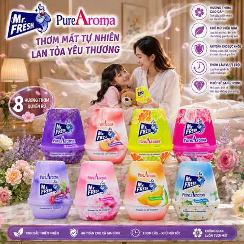 🌸  SÁP THƠM MR. FRESH PUREAROMA – 10 HƯƠNG THƠM QUYẾN RŨ