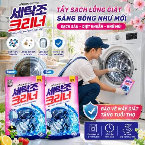 ✨BỘ 2 BỘT TẨY LỒNG MÁY GIẶT SANDOKABI 450G – VỆ SINH LỒNG GIẶT SẠCH THOÁNG