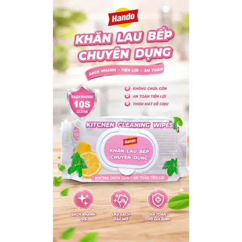🧽 KHĂN LAU BẾP CHUYÊN DỤNG HANDO – GIẢI PHÁP VỆ SINH NHANH GỌN CHO GIAN BẾP