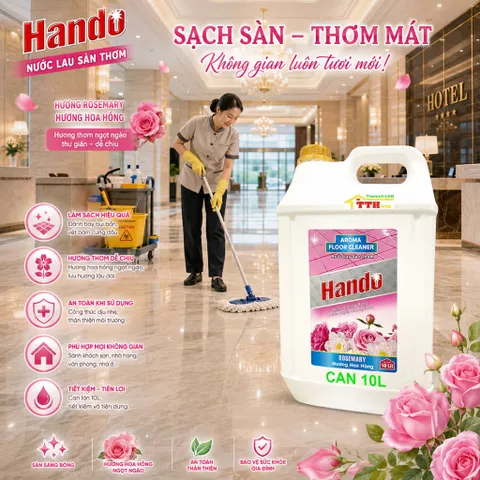 Nước thơm lau sàn nhà Hando can 20L hương nhài (Giao 2 Can 10L)