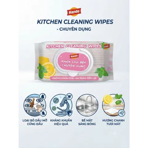 🧽 KHĂN LAU BẾP CHUYÊN DỤNG HANDO – GIẢI PHÁP VỆ SINH NHANH GỌN CHO GIAN BẾP