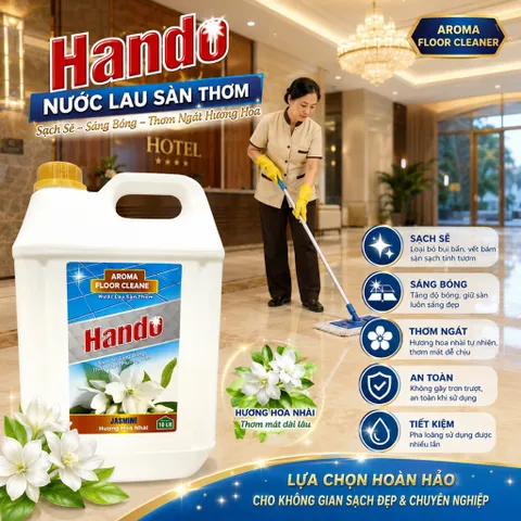 Nước thơm lau sàn nhà Hando can 20L hương nhài (Giao 2 Can 10L)