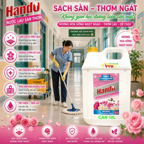 Nước thơm lau sàn nhà Hando can 20L (Hương lavender) Giao 2 can 10L