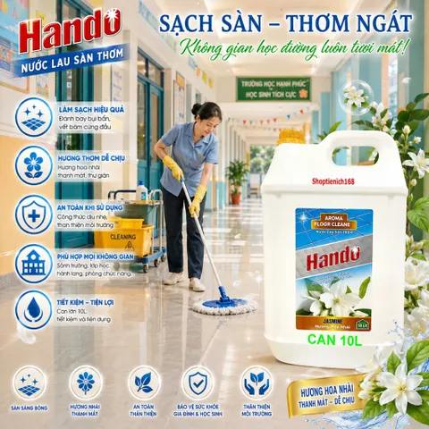 Nước thơm lau sàn nhà Hando can 20L (Hương lavender) Giao 2 can 10L