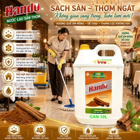 Nước thơm lau sàn nhà Hando can 20L (Hương lavender) Giao 2 can 10L