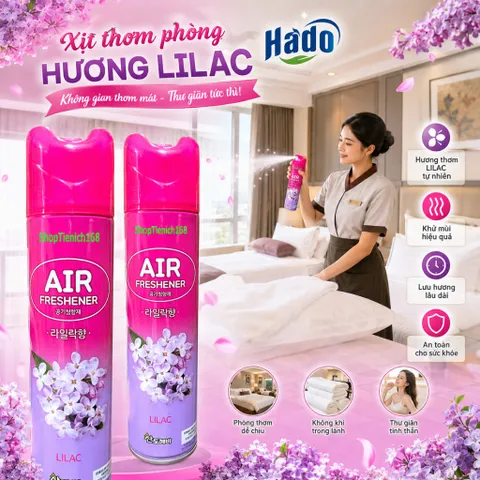🌸 BỘ 2 NƯỚC XỊT THƠM KHÔNG KHÍ AIR FRESHENER 370ML HƯƠNG LILAC – HƯƠNG THƠM NGỌT NGÀO, SẢNG KHOÁI