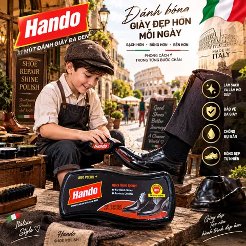 👞 XI MÚT ĐÁNH GIÀY DA ĐEN HANDO – GIẢI PHÁP LÀM MỚI GIÀY NHANH CHÓNG