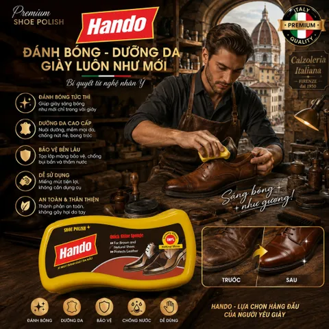 👞 XI MÚT ĐÁNH GIÀY DA ĐEN HANDO – GIẢI PHÁP LÀM MỚI GIÀY NHANH CHÓNG