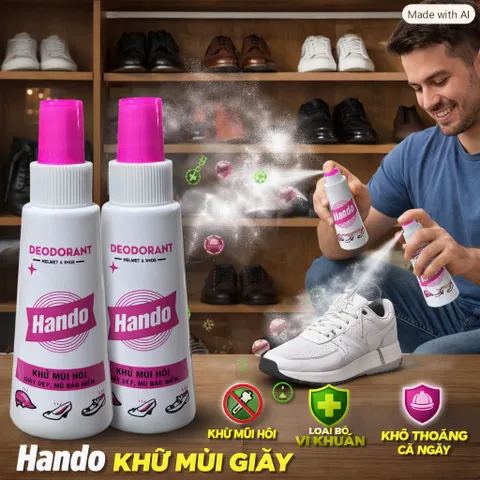 🧴 BỘ 2 CHAI XỊT KHỬ MÙI GIÀY HANDO 120ML – GIẢI PHÁP KHỬ MÙI TIỆN LỢI CHO GIÀY DÉP & MŨ BẢO HIỂM