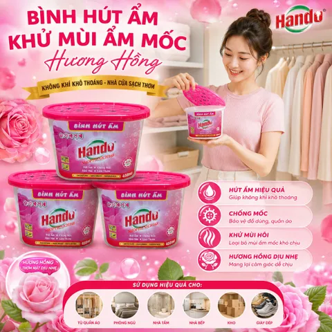 🌸BỘ 8  BÌNH HÚT ẨM HANDO 450ML HƯƠNG LAVENDER– HÚT ẨM, KHỬ MÙI, CHỐNG MỐC, TẠO HƯƠNG THƠM