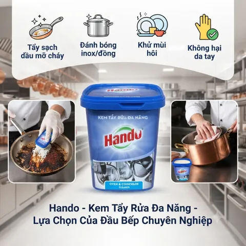🧽 KEM TẨY RỬA ĐA NĂNG HANDO 500G – SẠCH NHANH, SÁNG BÓNG, ĐÁNH BAY DẦU MỠ CỨNG ĐẦU