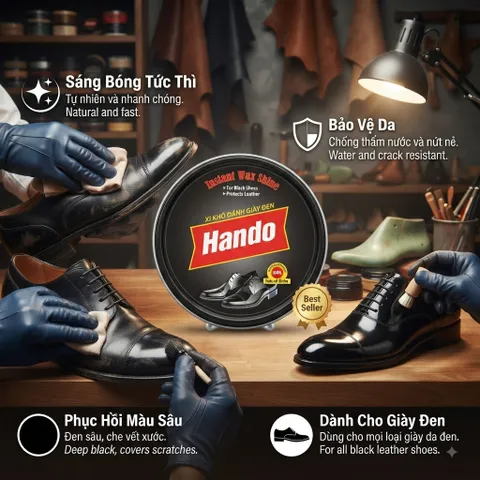 ✨ XI ĐÁNH GIÀY DA HANDO NÂU – ĐÁNH BAY VẾT CŨ, ĐÁNH THỨC ĐẲNG CẤP