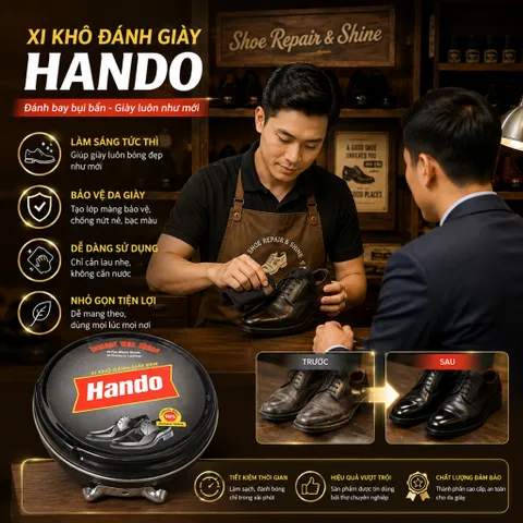 ✨ XI ĐÁNH GIÀY DA HANDO NÂU – ĐÁNH BAY VẾT CŨ, ĐÁNH THỨC ĐẲNG CẤP