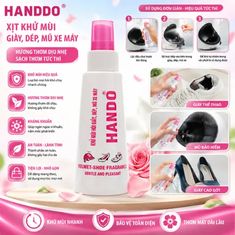 🌸 XỊT KHỬ MÙI HÔI GIÀY, DÉP, MŨ XE MÁY HANDDO 120ML 🌸