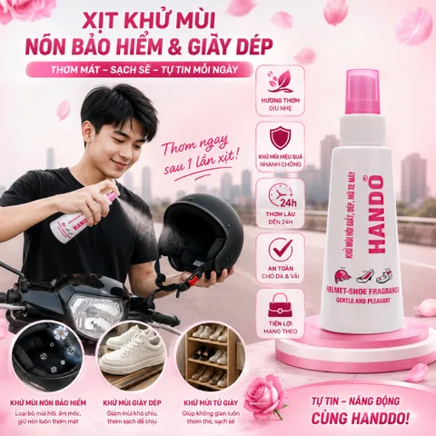 🌸 XỊT KHỬ MÙI HÔI GIÀY, DÉP, MŨ XE MÁY HANDDO 120ML 🌸