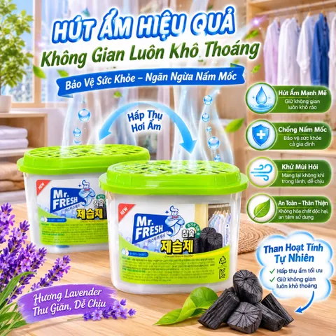 🌿 COMBO 2 HỘP HÚT ẨM MR. FRESH – THAN HOẠT TÍNH | GIẢI PHÁP HÚT ẨM, KHỬ MÙI CHO KHÔNG GIAN SỐNG