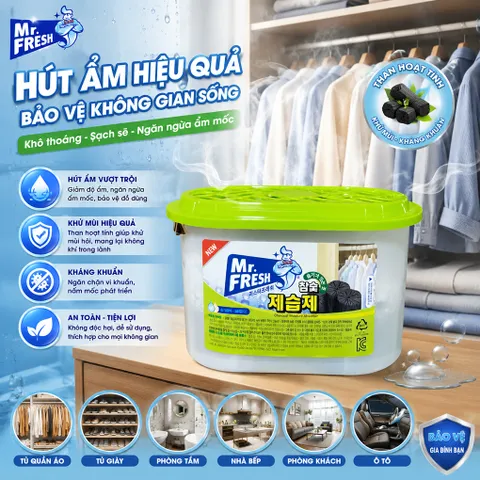 🌿 COMBO 2 HỘP HÚT ẨM MR. FRESH – THAN HOẠT TÍNH | GIẢI PHÁP HÚT ẨM, KHỬ MÙI CHO KHÔNG GIAN SỐNG
