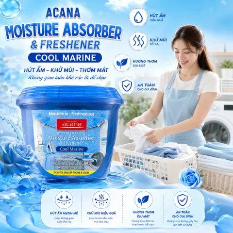 🧴 BỘ 3 BÌNH THƠM HÚT ẨM ACANA COOL MARINE 290G – HƯƠNG THƠM TƯƠI MÁT, GIÚP KHÔNG GIAN KHÔ THOÁNG