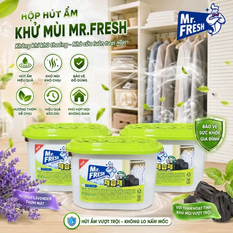 🌿BỘ 3 HỘP HÚT ẨM MR. FRESH – THAN HOẠT TÍNH | GIẢI PHÁP HÚT ẨM, KHỬ MÙI CHO KHÔNG GIAN SỐNG