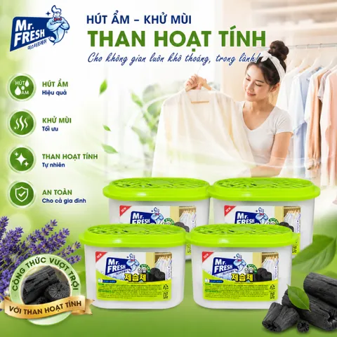 🌿 BỘ 4 BÌNH HÚT ẨM MR.FRESH 256G – GIẢI PHÁP LÀM SẠCH KHÔNG KHÍ, HÚT ẨM VÀ KHỬ MÙI HIỆU QUẢ