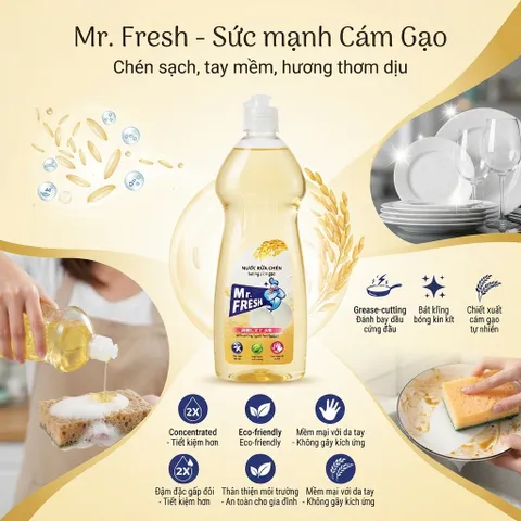 🧴 NƯỚC RỬA CHÉN BÁT MR.FRESH – SẠCH BÓNG VƯỢT TRỘI, HƯƠNG THƠM TỰ NHIÊN
