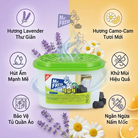 🌿COMBO 3 HỘP HÚT ẨM MR. FRESH – THAN HOẠT TÍNH | GIẢI PHÁP HÚT ẨM, KHỬ MÙI CHO KHÔNG GIAN SỐNG