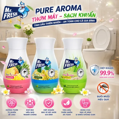 🌼 SÁP THƠM ĐUỔI MUỖI MR. FRESH PURE AROMA – HƯƠNG OSMANTHUS (HOA MỘC TÊ) – THƠM MÁT TỰ NHIÊN, XUA ĐUỔI MUỖI HIỆU QUẢ 🌼
