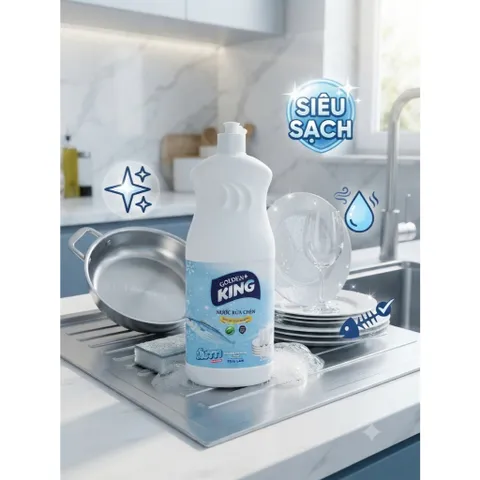 🧴NƯỚC RỬA BÁT GOLDEN KING KHỬ MÙI HẢI SẢN 820ML – SẠCH BÓNG TINH TƯƠM, ĐÁNH BAY MÙI TANH HIỆU QUẢ✨