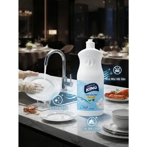 🧴NƯỚC RỬA BÁT GOLDEN KING KHỬ MÙI HẢI SẢN 820ML – SẠCH BÓNG TINH TƯƠM, ĐÁNH BAY MÙI TANH HIỆU QUẢ✨