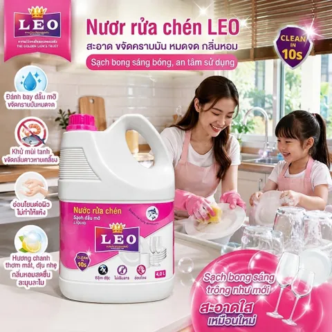 🌸 NƯỚC RỬA BÁT LEO 4L – SẠCH NHANH, KHỬ MÙI TANH HIỆU QUẢ, AN TOÀN CHO DA TAY