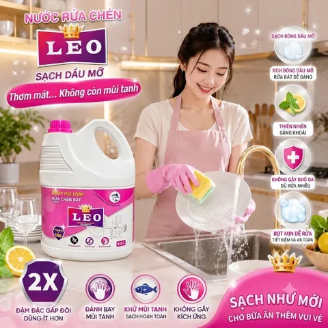 🌸 NƯỚC RỬA BÁT LEO 4L – SẠCH NHANH, KHỬ MÙI TANH HIỆU QUẢ, AN TOÀN CHO DA TAY