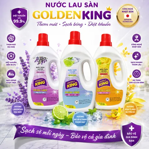🌸 Nước lau sàn Golden King thơm lâu khử mùi hiệu quả 1.2L