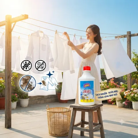 🌟 NƯỚC TẨY QUẦN ÁO JAVEL GOLDEN KING 500ML – TẨY SẠCH MỐC BẨN, KHỬ KHUẨN, TRẮNG SÁNG NHƯ MỚI